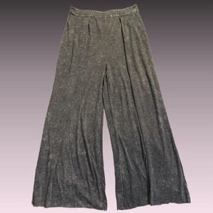 Mustard Seed Gray Acid Wash Pleated Cropped Wide Leg Ankle Pants Womens Sz Smal